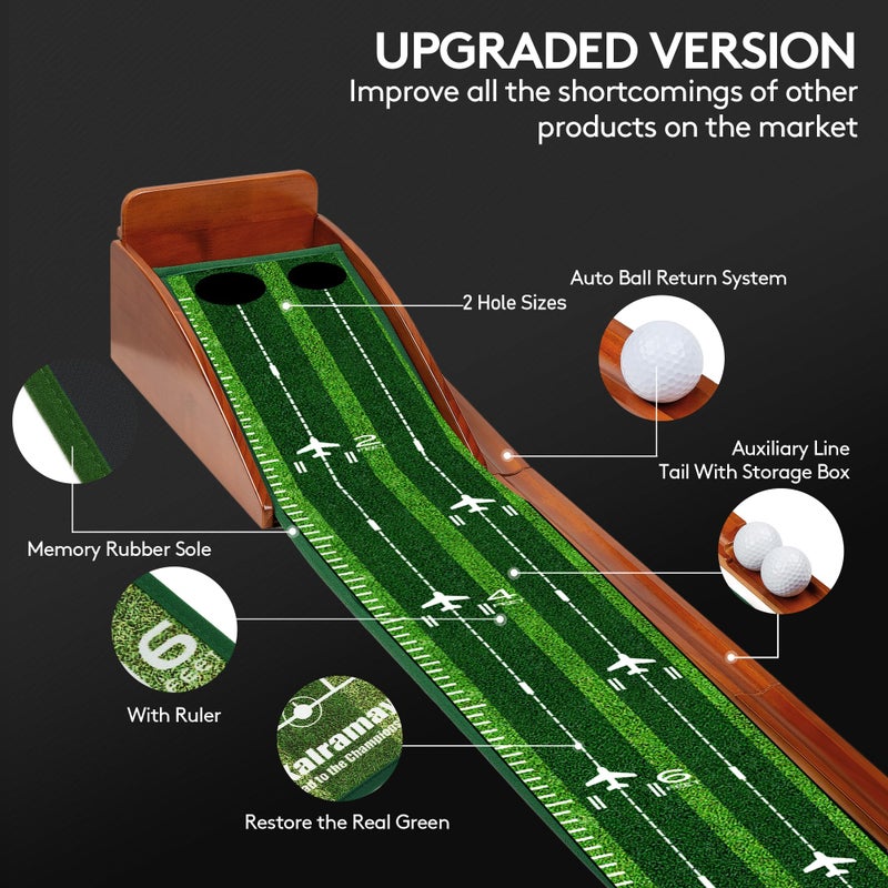 Kalramay Putting Green, Indoor Putting Green, Realistic Speeds, Automatic Ball Return, and No Hump Design â€“ Perfect for Home, Office, or Patio â€“ The Ultimate Gift for Golfers - Image 3