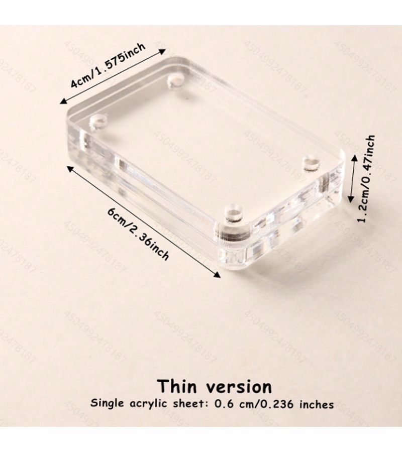 Set Of 5 Clear Acrylic Magnetic Photo Frames Small Square Holder - Image 3