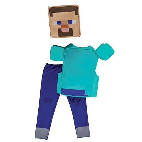 Disguise Minecraft Steve Costume for Kids Official Minecraft Costume Pop Out Outfit with Headpiece Child Size 1012 - Image 3