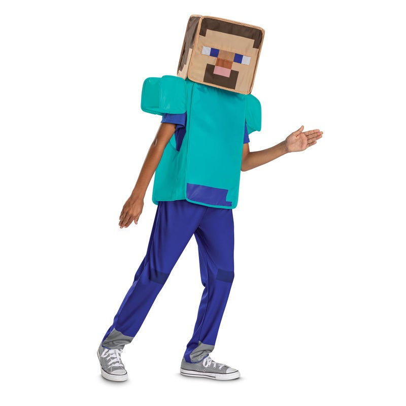 Disguise Minecraft Steve Costume for Kids Official Minecraft Costume Pop Out Outfit with Headpiece Child Size 1012 - Image 2