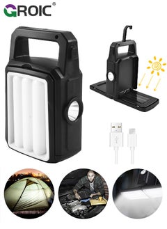 GROIC Portable LED Camping Lights USB Solar Rechargeable Hanging Tent Lantern, Night Flashlight  LED Table Lamp Waterproof for Hurricane, Emergency, Hiking, Camping, Fishing  - Image 1