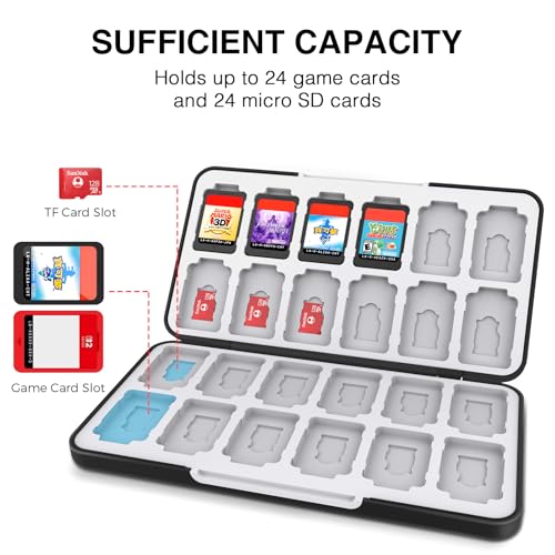 HEIYING Switch Game Card Case for Nintendo Switch 2 (2025),Custom Pattern Memory Storage Holder with 24 Game Card Slots and 24 Micro SD Cards Slots - Image 2
