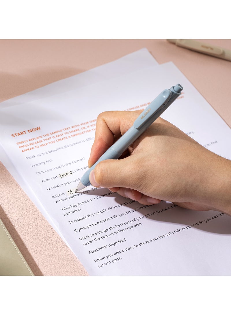 ديلي قلم جل فائق النعومة من Nusign ENS576-BK - حبر أسود 0.5 مم، 12 قلمًا، مشبك أنيق وطبقة نهائية غير لامعة - Image 5