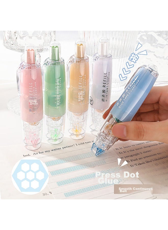 Changli Push-button Dot Glue Correction Tape, High Adhesion, Traceless, No Residue, For Students, Error Correction, Sticky Dots, Double-sided Tape, Transparent Tape, Children's Craft Glue Pen, Stickers, Journal Glue, Stationery - Image 2