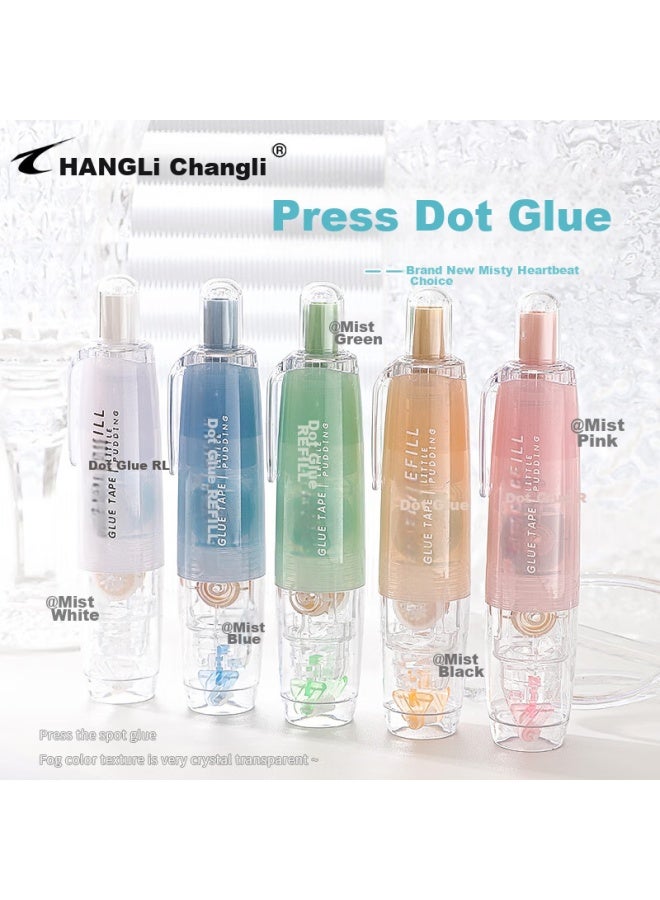 Changli Push-button Dot Glue Correction Tape, High Adhesion, Traceless, No Residue, For Students, Error Correction, Sticky Dots, Double-sided Tape, Transparent Tape, Children's Craft Glue Pen, Stickers, Journal Glue, Stationery - Image 1