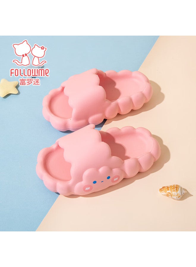 Fuluomi Girls' Cartoon Cloud Slippers, Summer Indoor Home Non-Slip Odor-Resistant Soft-Soled Sandals For Girls, Pink, Size 31