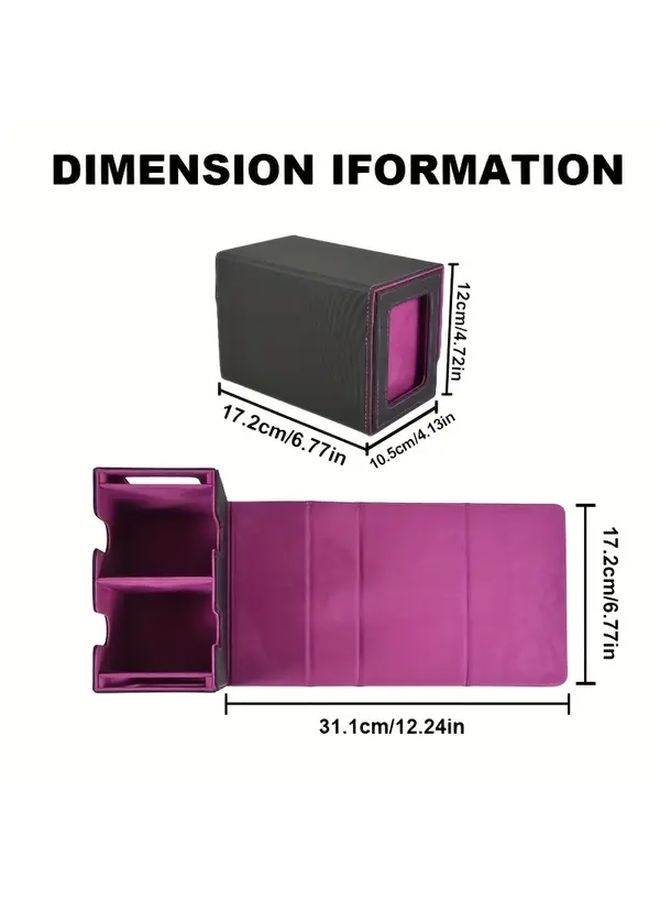 Black Red Leather Magnetic Deck Box For 200 Double Sleeved MTG Commander Cards - Image 2