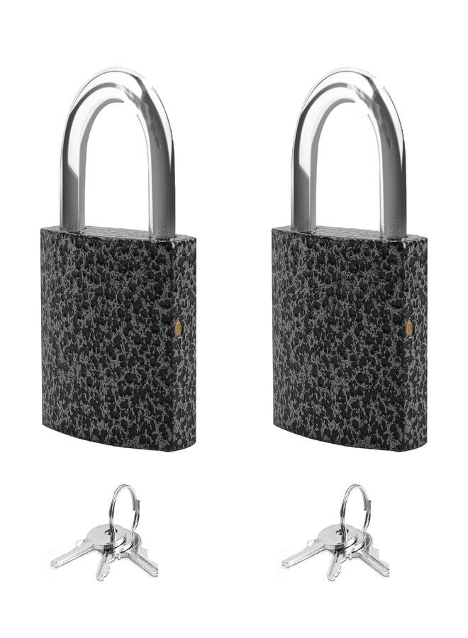 XFJSAK 2 Pack Small Padlock with 3Keys (keyed Alike)，Locker Lock 30mm, Lock with Key Padlock for Sheds, Storage Unit School Gym Locker, Toolbox, Gym Locker Padlocks, Keyed Padlocks(Black) - Image 1