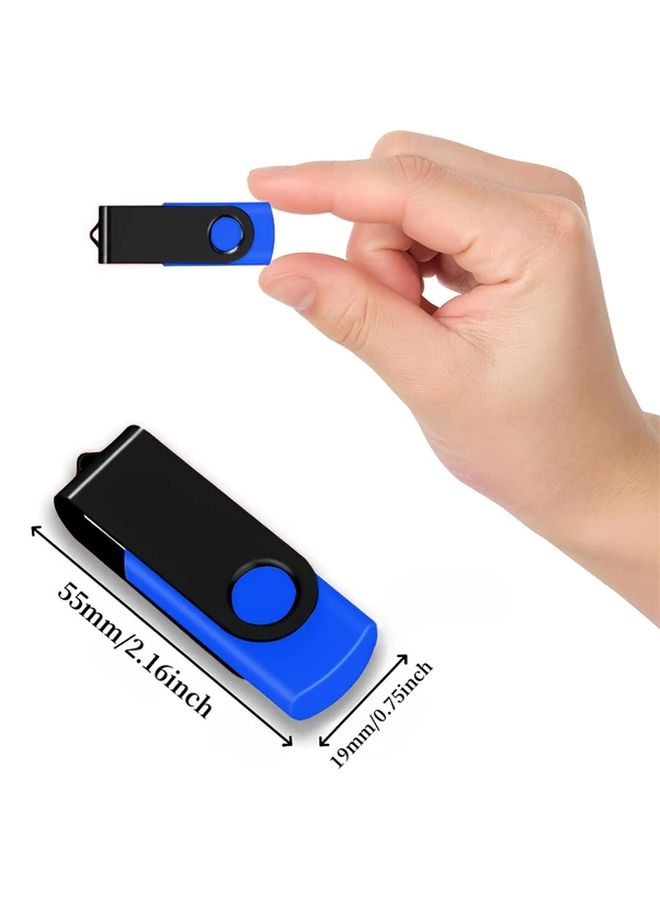 10Pcs Blue USB 2.0 Flash Drives High Speed Swivel Memory Stick 4GB Capacity For Desktop Laptop Storage Business Gift - Image 2