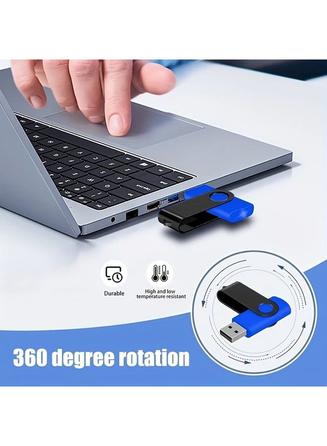 10Pcs Blue USB 2.0 Flash Drives High Speed Swivel Memory Stick 4GB Capacity For Desktop Laptop Storage Business Gift - Image 5