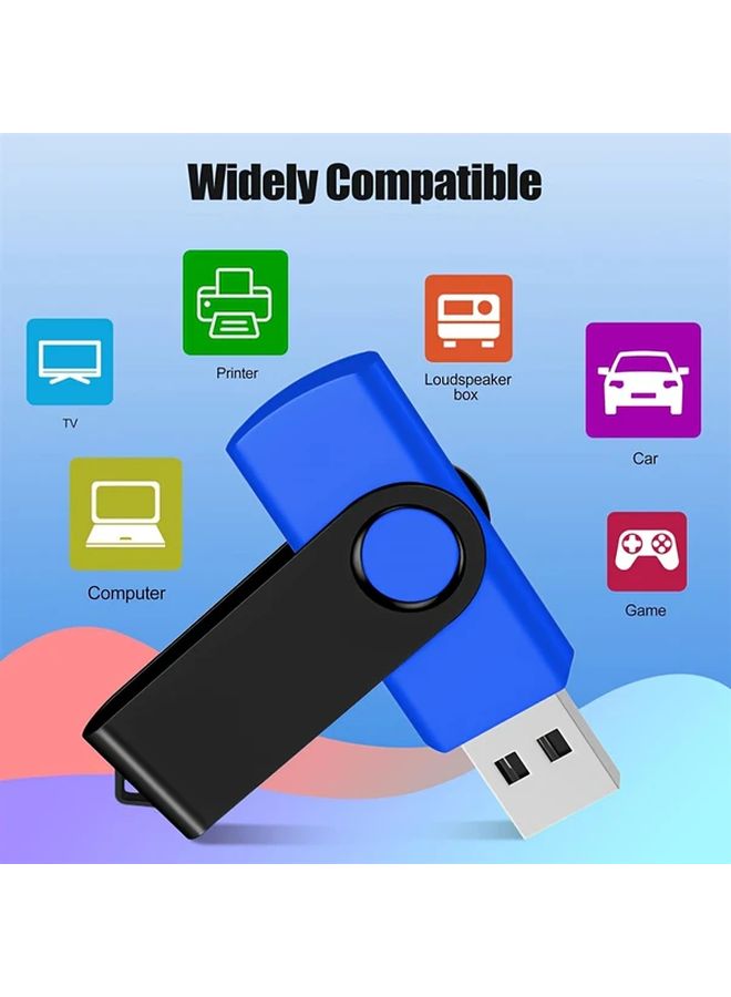 10Pcs Blue USB 2.0 Flash Drives High Speed Swivel Memory Stick 4GB Capacity For Desktop Laptop Storage Business Gift - Image 3