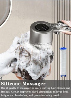 Xoopla Handheld Shower Filter Shower Head (3 Modes), High Pressure Shower Heads Remove Chlorine and Impurities,  Massages Scalp to Anti Hairfall and Dry Skin with 3 Filters and 1 Shower Holder shower set  - Image 2