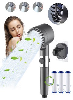 Xoopla Handheld Shower Filter Shower Head (3 Modes), High Pressure Shower Heads Remove Chlorine and Impurities,  Massages Scalp to Anti Hairfall and Dry Skin with 3 Filters and 1 Shower Holder shower set  - Image 1