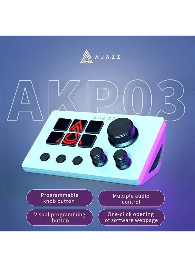 AJAZZ AKP03E Programmable Macro Keyboard Multifunctional Console Panel Assistente Custom Button Mini Keyboard For PC Laptop