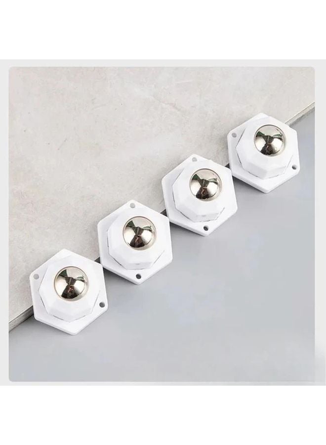 Heavy Duty Furniture Casters 4PCS White 440LB Capacity 360 Swivel Stainless Steel Self Adhesive - Image 1