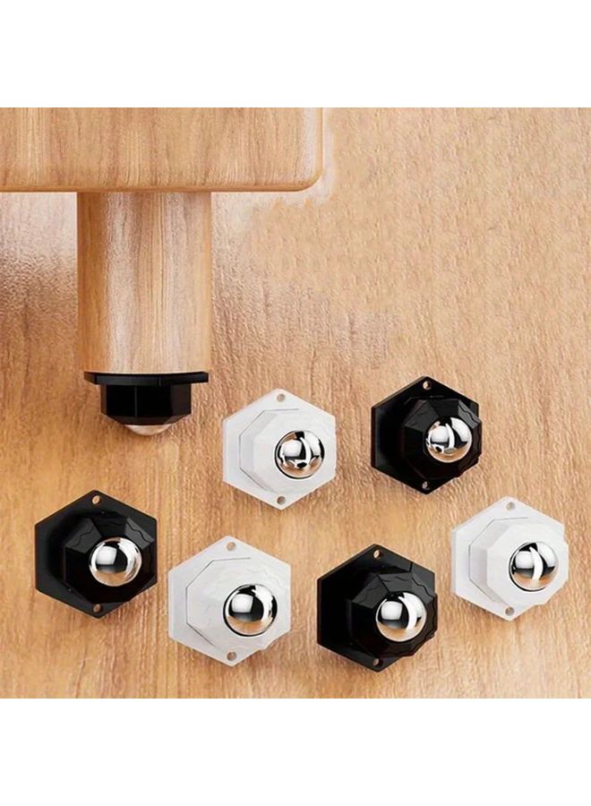 Heavy Duty Furniture Casters 4PCS White 440LB Capacity 360 Swivel Stainless Steel Self Adhesive - Image 2