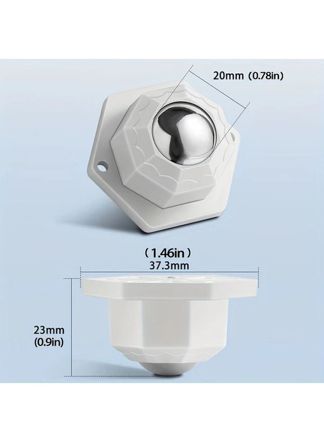 Heavy Duty Furniture Casters 4PCS White 440LB Capacity 360 Swivel Stainless Steel Self Adhesive - Image 4