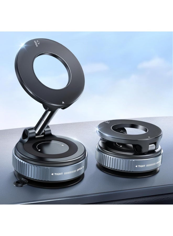 Upgraded 360° Adjustable Vacuum Magnetic Suction Cup Car Phone Holder,Magnetic Phone Mount Suitable for Car/Gym/Mirror/Smooth Surface, Compatible with Magsafe iPhone16 Pro Max and Android - Image 1