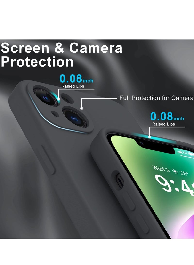 iPhone 14 Case with Screen Protector,Enhance Camera Protection,Soft Flexible Silicone Gel Rubber Bumper Cover,Slim Fit Shockproof Protective Phone Case for iPhone 14 6.1" Dark Grey - Image 3