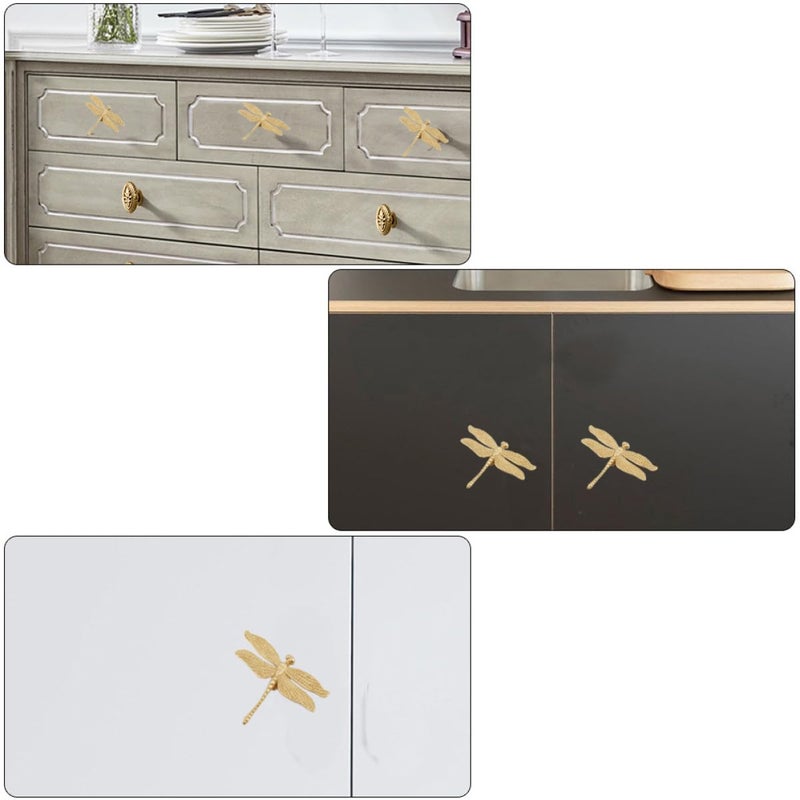 Brass Dragonfly Drawer Knob Cabinet Door Handle Metal Pull Hardware For Wardrobe Kitchen - Image 4