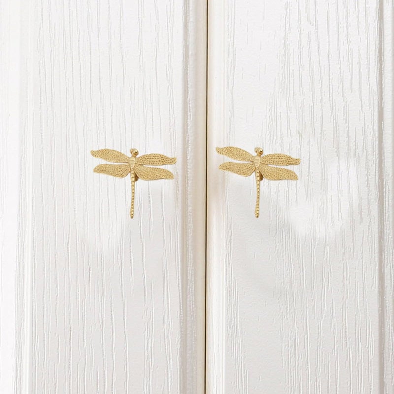 Brass Dragonfly Drawer Knob Cabinet Door Handle Metal Pull Hardware For Wardrobe Kitchen - Image 5