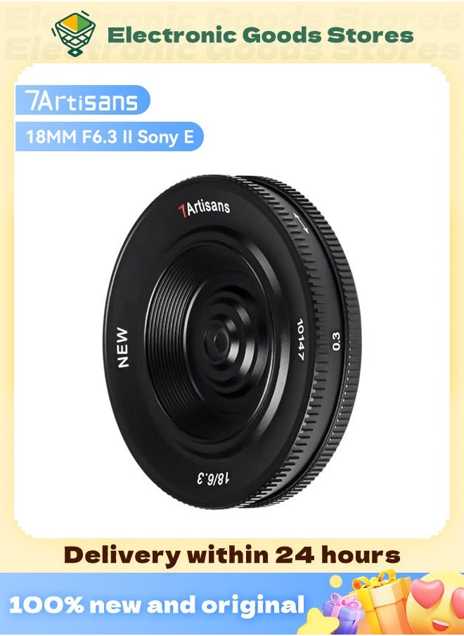 7artisans - 7artisans 18mm F6.3 Mark II UFO APS-C Prime Lens, Compatible with Sony E-Mount Mirrorless Cameras A5000 A6000 A6100 A6300 A6400 A6500 A6600 NEX-3 NEX-3N NEX-3R NEX-5T NEX-5R, Compact & Lightweight - Image 1