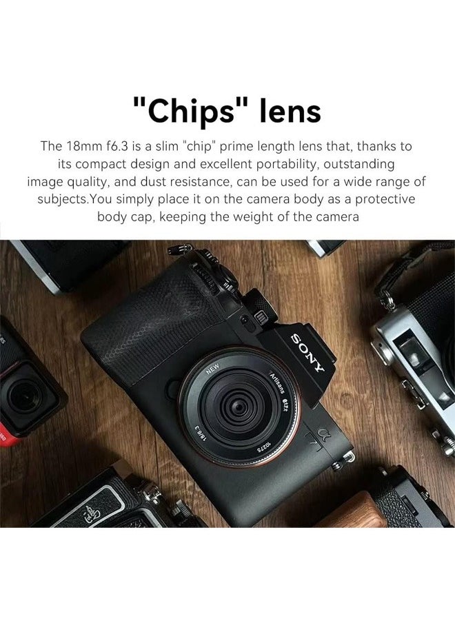 7artisans - 7artisans 18mm F6.3 Mark II UFO APS-C Prime Lens, Compatible with Sony E-Mount Mirrorless Cameras A5000 A6000 A6100 A6300 A6400 A6500 A6600 NEX-3 NEX-3N NEX-3R NEX-5T NEX-5R, Compact & Lightweight - Image 1