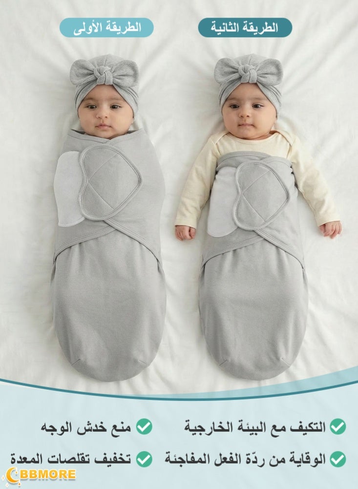 BBMORE 3 Pack Baby Swaddle Wrap, Swaddle Blanket for Newborn and Infant, Adjustable Velcro Swaddling Set for Boy and Girl, Soft Cotton Baby Sleep Sack, Helps Calm Startle Reflex, 0-3 Months - Image 4