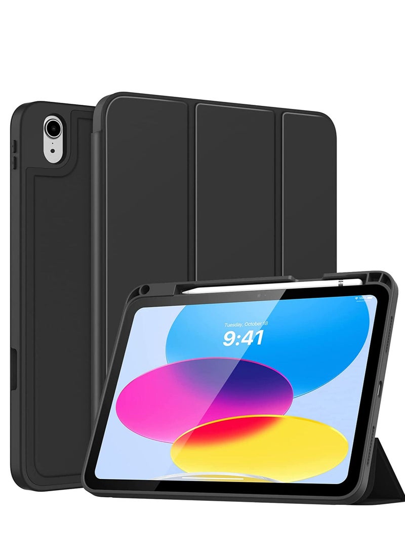 Generic iPad Air 5 /4 (2022 /2020 5th /4th Generation 10.9 Inch Protective Hard Back Shell Soft-Touch Tablet Stand Cover Auto Wake/Sleep Black  - Image 1