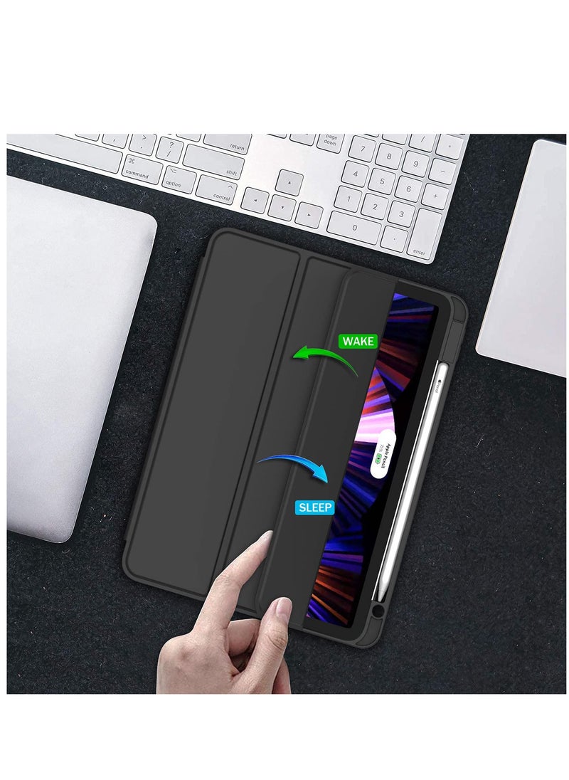 Generic iPad Air 5 /4 (2022 /2020 5th /4th Generation 10.9 Inch Protective Hard Back Shell Soft-Touch Tablet Stand Cover Auto Wake/Sleep Black  - Image 4