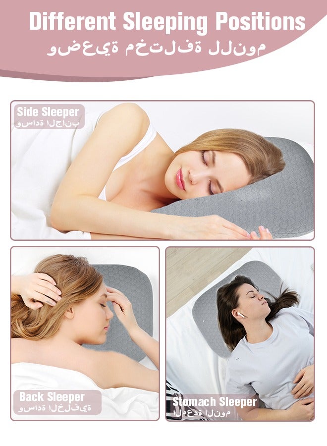 Ear Piercing Pillow for Side Sleepers, Donut Pillow with Hole for Ear Protection, Soft & Breathable Pillow for New Piercings Surgery & Injuries, Light Grey  - Image 5