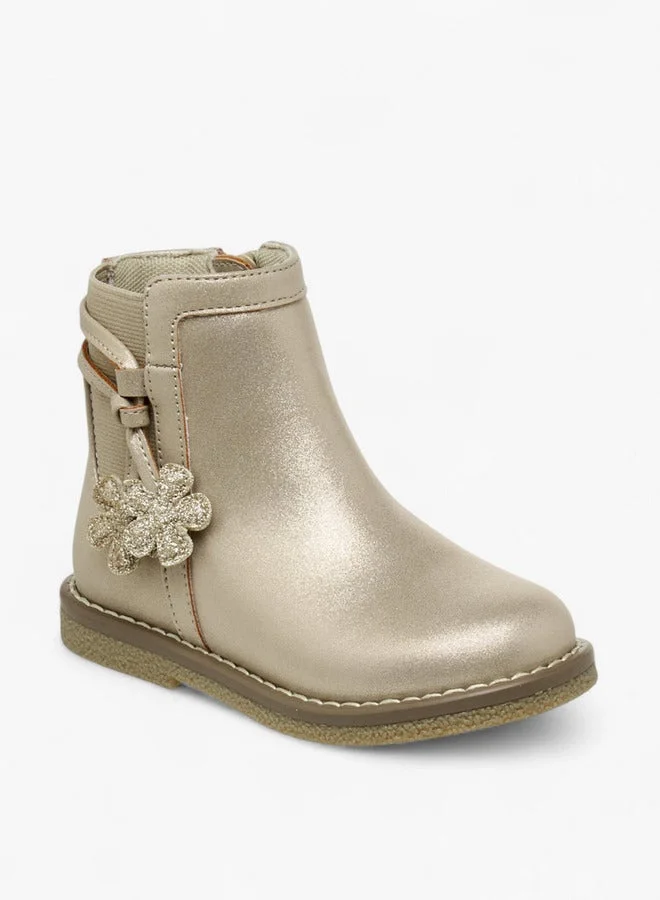 JUNIORS Solid Ankle Boots with Zip Closure