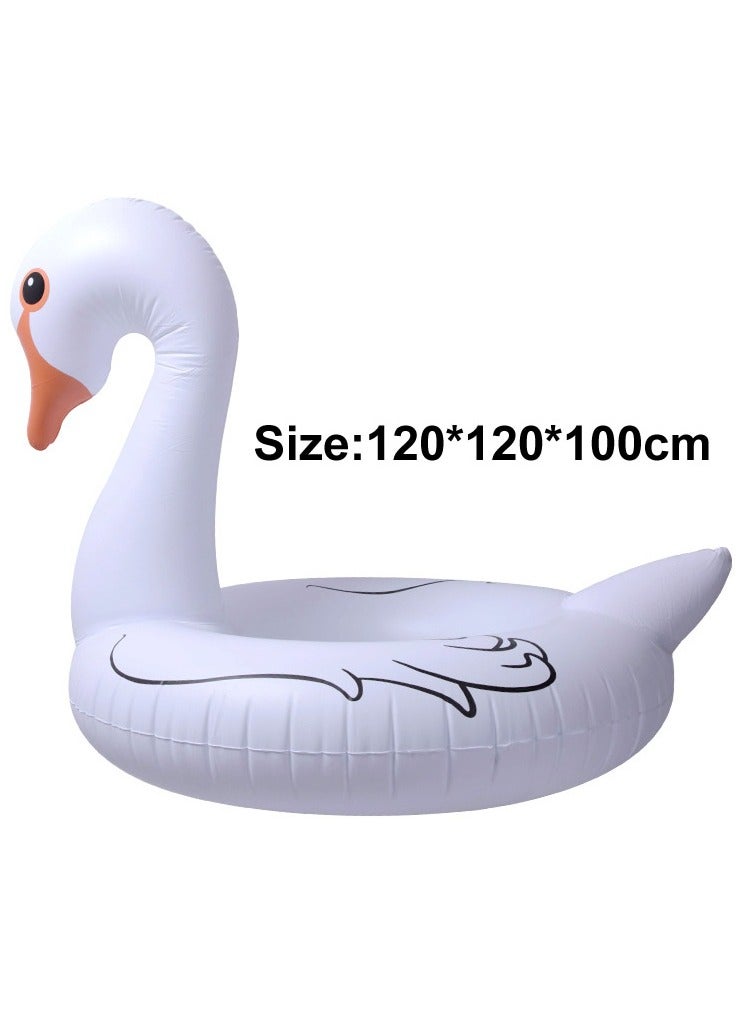 White Swan Shape Inflatable Pool Float, Cartoon Swimming Ring for Kids and Adults, Swimming Pool Flotage Lounge Toy  - Image 2