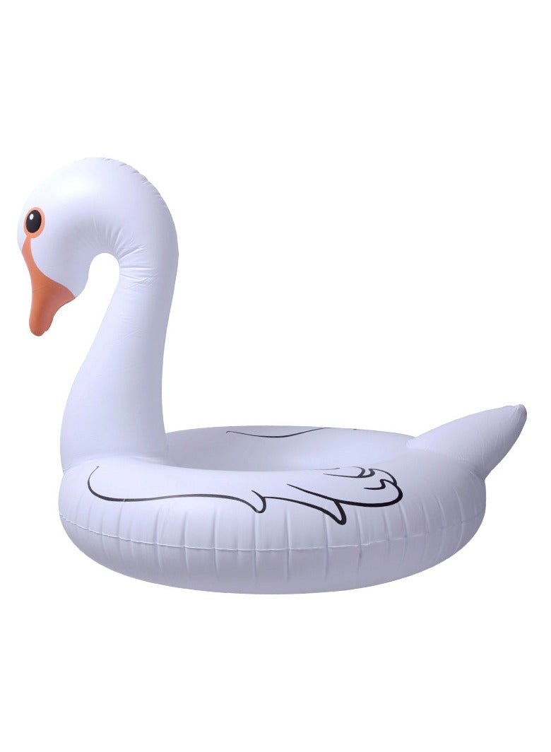 White Swan Shape Inflatable Pool Float, Cartoon Swimming Ring for Kids and Adults, Swimming Pool Flotage Lounge Toy  - Image 1