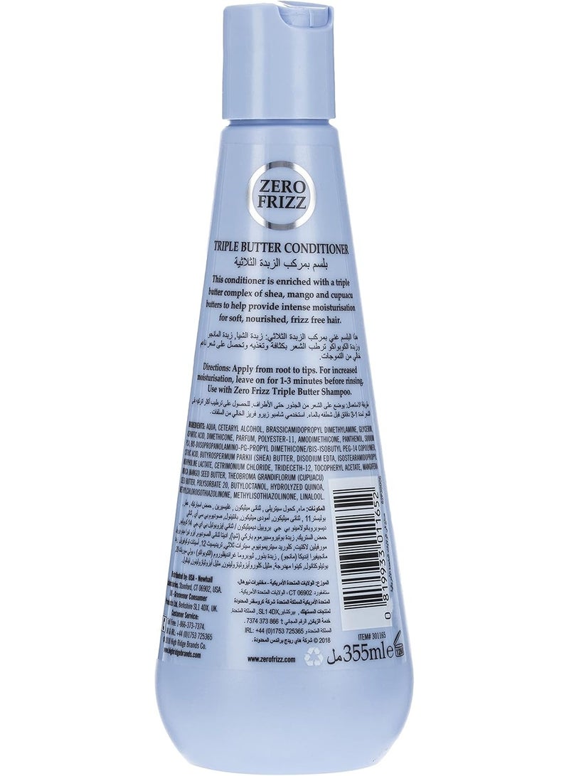 Zero Frizz TRIPLE BUTTER CONDITIONER HYDRATES SMOOTHES 355 ml - Image 3