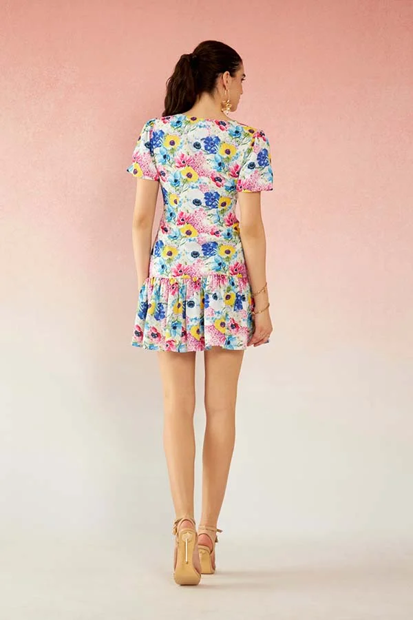 فيرجيو Satin Floral Mini Dress