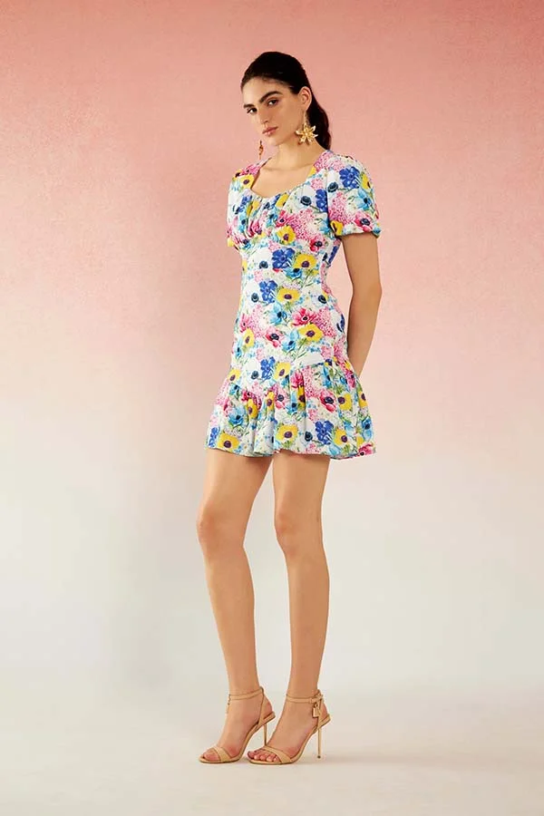 فيرجيو Satin Floral Mini Dress