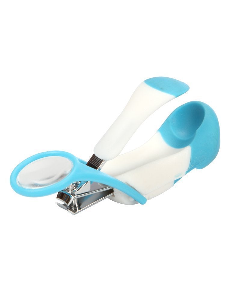 Mee Mee Baby Nail Clipper with Magnifier Zoom Lens, Safety Nail Cutter for New Born Babies Infant Toddler (Single Pack - With Magnifier, White/Blue) - Image 1