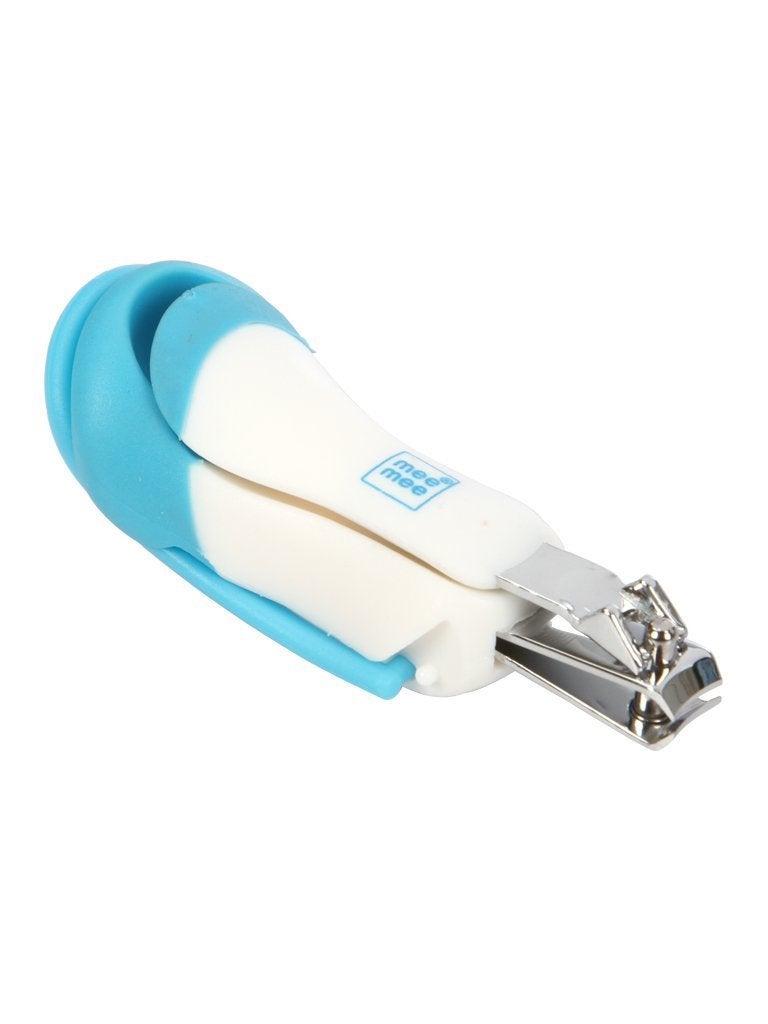 Mee Mee Baby Nail Clipper with Magnifier Zoom Lens, Safety Nail Cutter for New Born Babies Infant Toddler (Single Pack - With Magnifier, White/Blue) - Image 3
