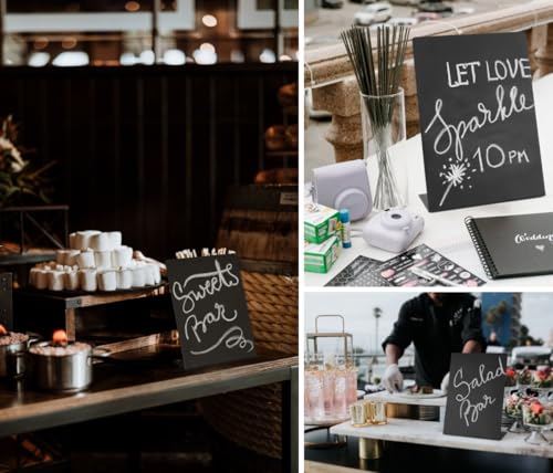 Toros.Store Metal Chalkboard Sign 8 x 11 inches Food Signs for Party Buffet Mini Chalkboard Sign Food Display Card Kitchen Tabletop Chalkboards Small Standing Menu Boards for Wedding - Image 3