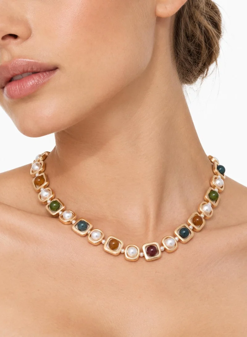 Ella Limited Edition Silver Diamonte Rhinestone Drop Down Necklace for Women | Best Price UAE