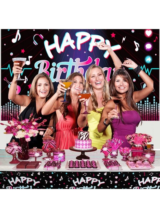 OurWarm 130 Pcs Tik Tok Birthday Party Decorations Music Happy Birthday Decorations Tiktok Party Theme Party Supplies Includes Happy Birthday Banner Balloons Arch Tablecloth For Birthday Decor - Image 5