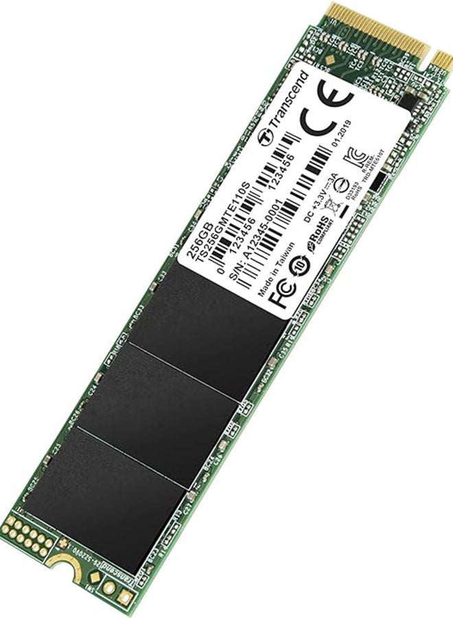 ترانسيند قرص SSD MTE110S سعة 256 جيجابايت M.2 2280، PCIe Gen3 x4 NVMe 1.3 (3D TLC)، 1600 ميجابايت - Image 2