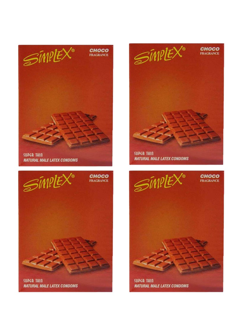 سيمبليكس واقي ذكري بنكهه الشوكولاته من سمبلكس 4 علب من 3 قطع