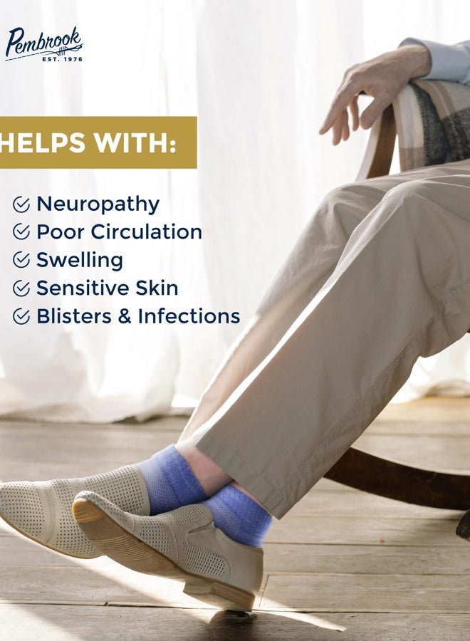 Pembrook Ankle Diabetic Socks for Women and Men - 6 Pairs | Low Cut Neuropathy Socks for Women | Smooth Toe Seams, Space Dye, L - Image 4