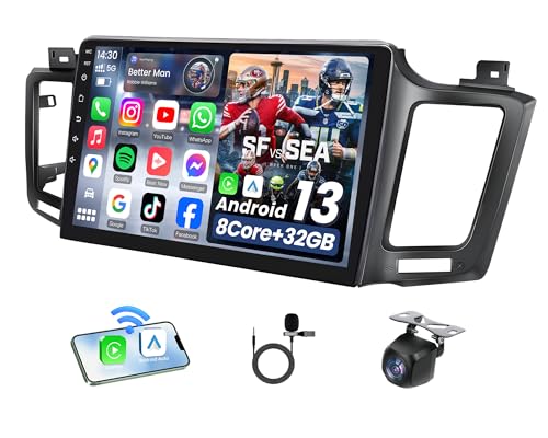 Jerqry 8Core 4G RAM Car Radio Stereo for Toyota RAV4 20132018 Upgrade 5GWiFi Android 13 SplitScreen SWC GPS Bluetooth 50 Touchscreen Replacement with Carplay Android Auto DSP FMRDS Audio - Image 1