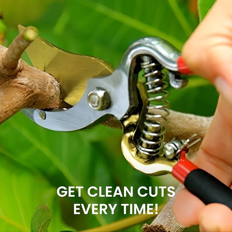 Garden Guru Lawn & Garden Tools GARDEN GURU Indestructible Titanium Garden Clippers - Professional Bypass Hand Pruner Pruning Shear with Comfort Grip Handles for Gardening, Trimming, and Yard Work - Hardened Steel & Titanium Blade - Image 2