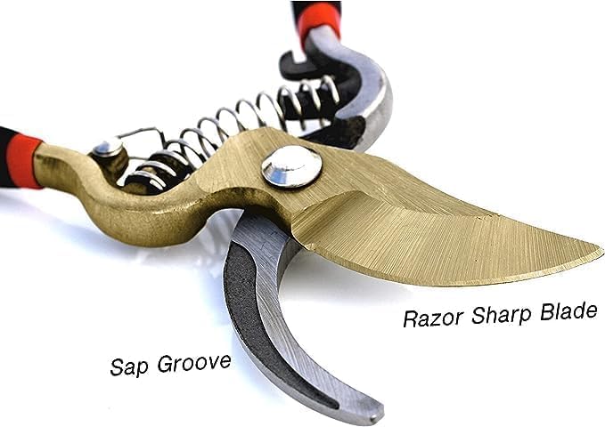 Garden Guru Lawn & Garden Tools GARDEN GURU Indestructible Titanium Garden Clippers - Professional Bypass Hand Pruner Pruning Shear with Comfort Grip Handles for Gardening, Trimming, and Yard Work - Hardened Steel & Titanium Blade - Image 3