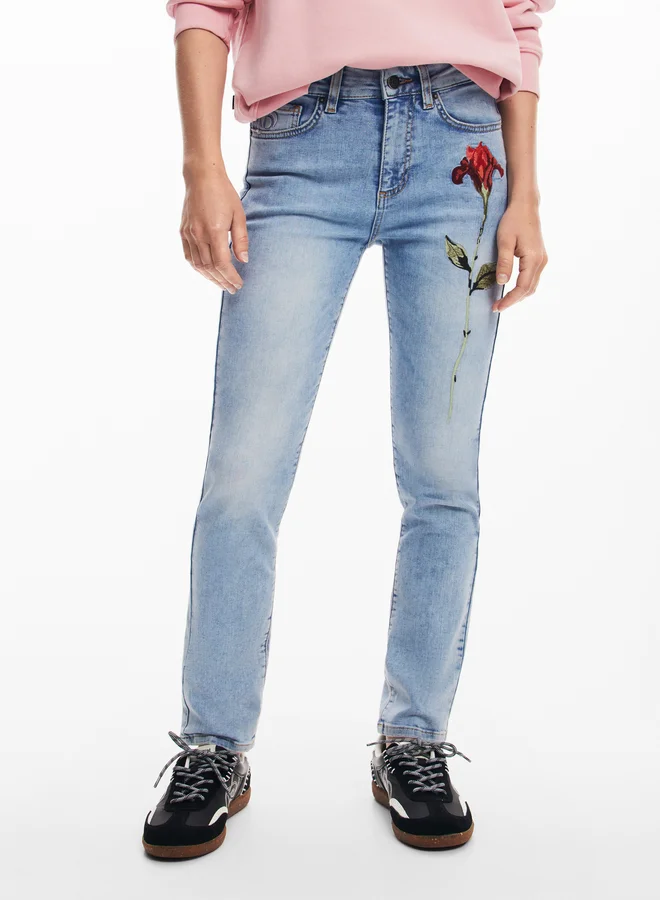DESIGUAL Pink Denim Pants