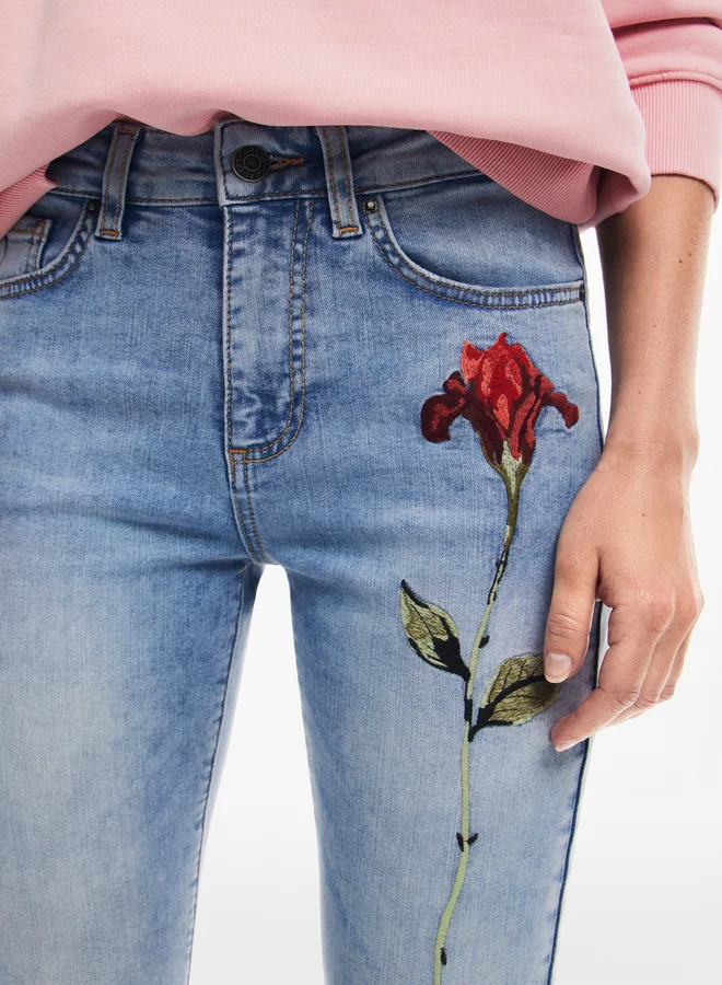 DESIGUAL Pink Denim Pants